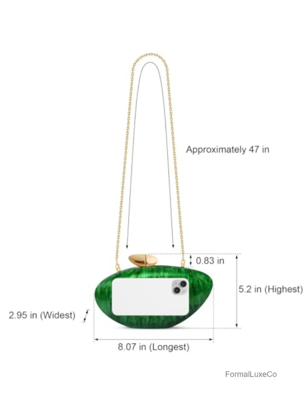 Acrylic Shell Clutch Purse with Magnetic Closure Evening Bag